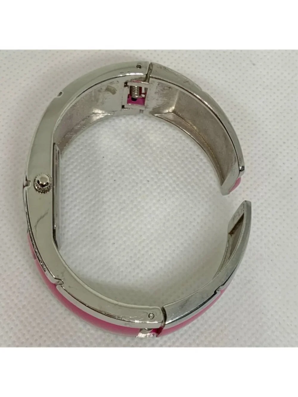 Stone women’s cuff bracelet watch two tone rhinestones 21mm quartz 6” running